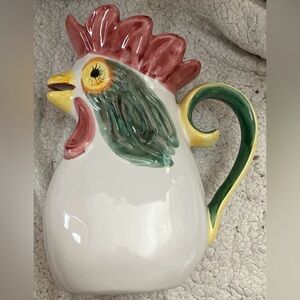 Vintage ceramic Rooster Water Pitcher